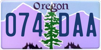 OR license plate 074DAA