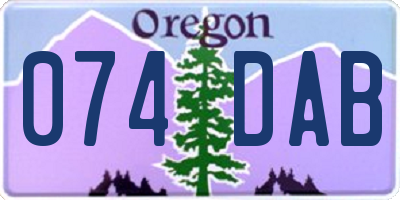 OR license plate 074DAB