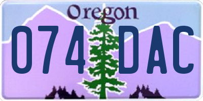 OR license plate 074DAC
