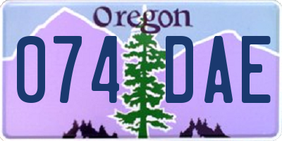 OR license plate 074DAE