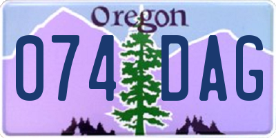 OR license plate 074DAG