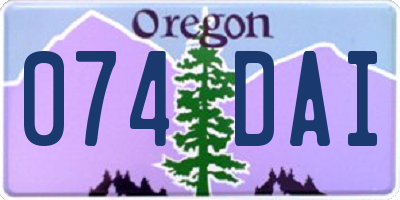 OR license plate 074DAI