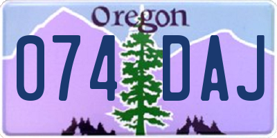 OR license plate 074DAJ