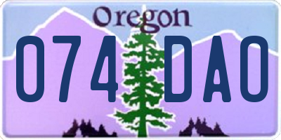 OR license plate 074DAO