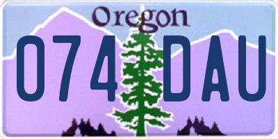 OR license plate 074DAU