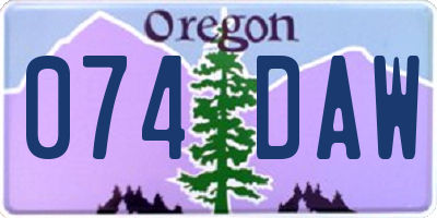 OR license plate 074DAW