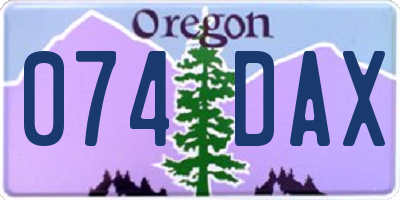 OR license plate 074DAX