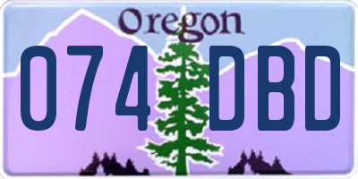 OR license plate 074DBD
