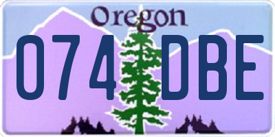 OR license plate 074DBE