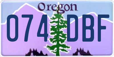 OR license plate 074DBF