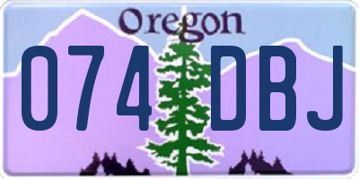 OR license plate 074DBJ