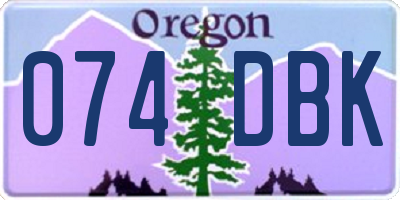 OR license plate 074DBK