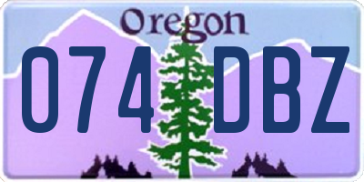 OR license plate 074DBZ