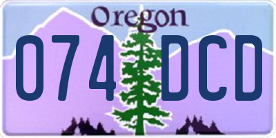 OR license plate 074DCD