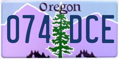 OR license plate 074DCE