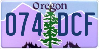 OR license plate 074DCF