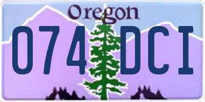 OR license plate 074DCI