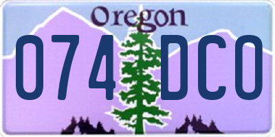 OR license plate 074DCO