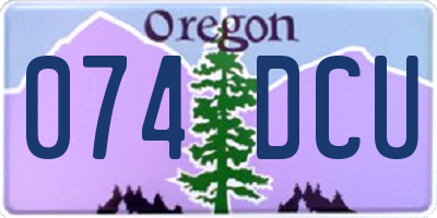 OR license plate 074DCU
