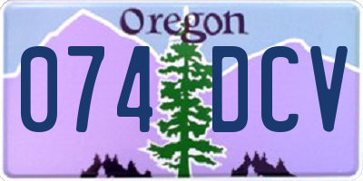 OR license plate 074DCV