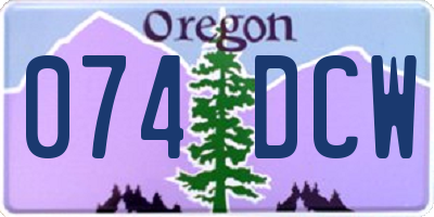 OR license plate 074DCW
