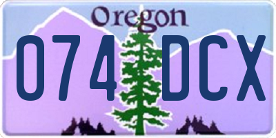 OR license plate 074DCX