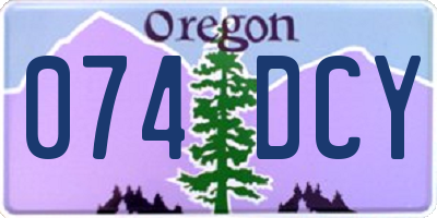 OR license plate 074DCY