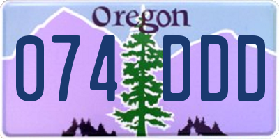 OR license plate 074DDD