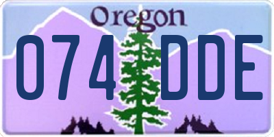 OR license plate 074DDE