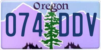 OR license plate 074DDV