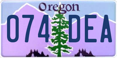 OR license plate 074DEA