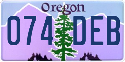 OR license plate 074DEB