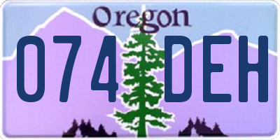 OR license plate 074DEH