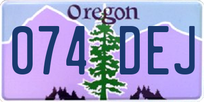 OR license plate 074DEJ