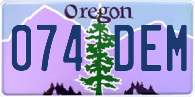 OR license plate 074DEM