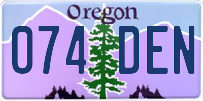 OR license plate 074DEN