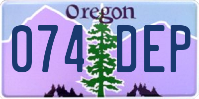 OR license plate 074DEP