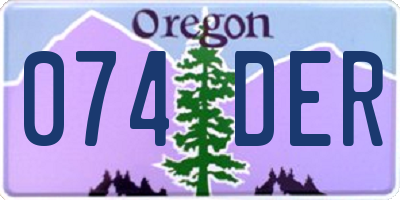 OR license plate 074DER