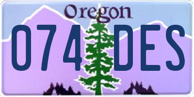 OR license plate 074DES