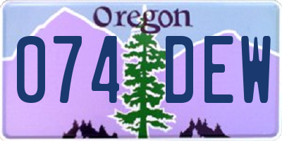 OR license plate 074DEW