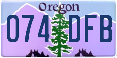 OR license plate 074DFB