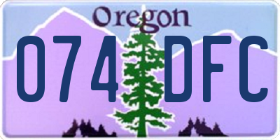 OR license plate 074DFC