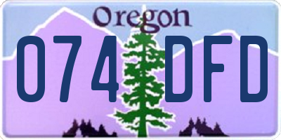 OR license plate 074DFD