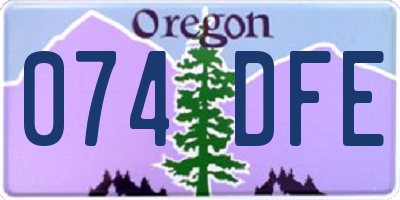 OR license plate 074DFE