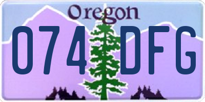 OR license plate 074DFG