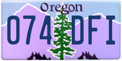 OR license plate 074DFI