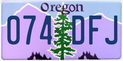 OR license plate 074DFJ