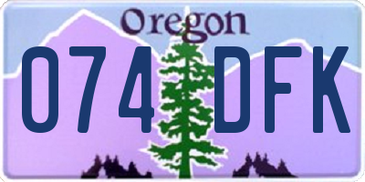 OR license plate 074DFK