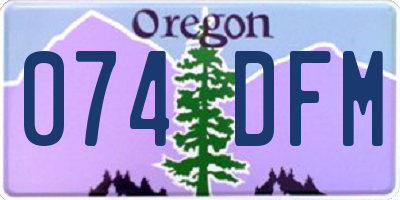 OR license plate 074DFM
