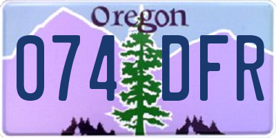 OR license plate 074DFR
